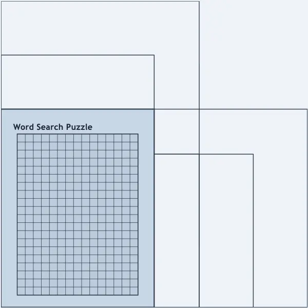 Square paper-shape printable word search preview