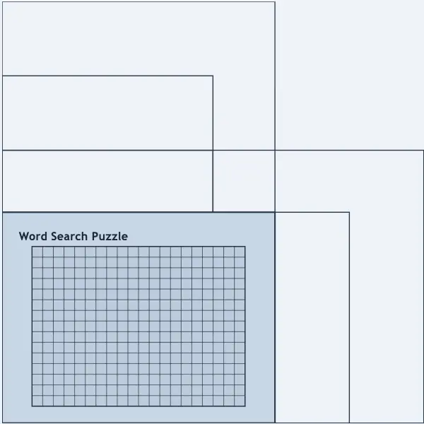 Landscape paper-shape printable word search preview